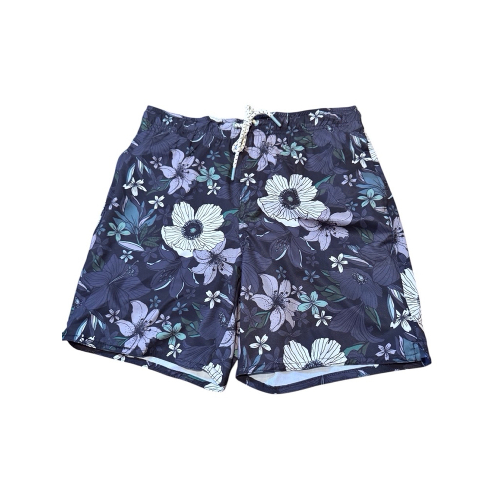 Men's Laguna Swim Floral Volley Shorts Size M gray